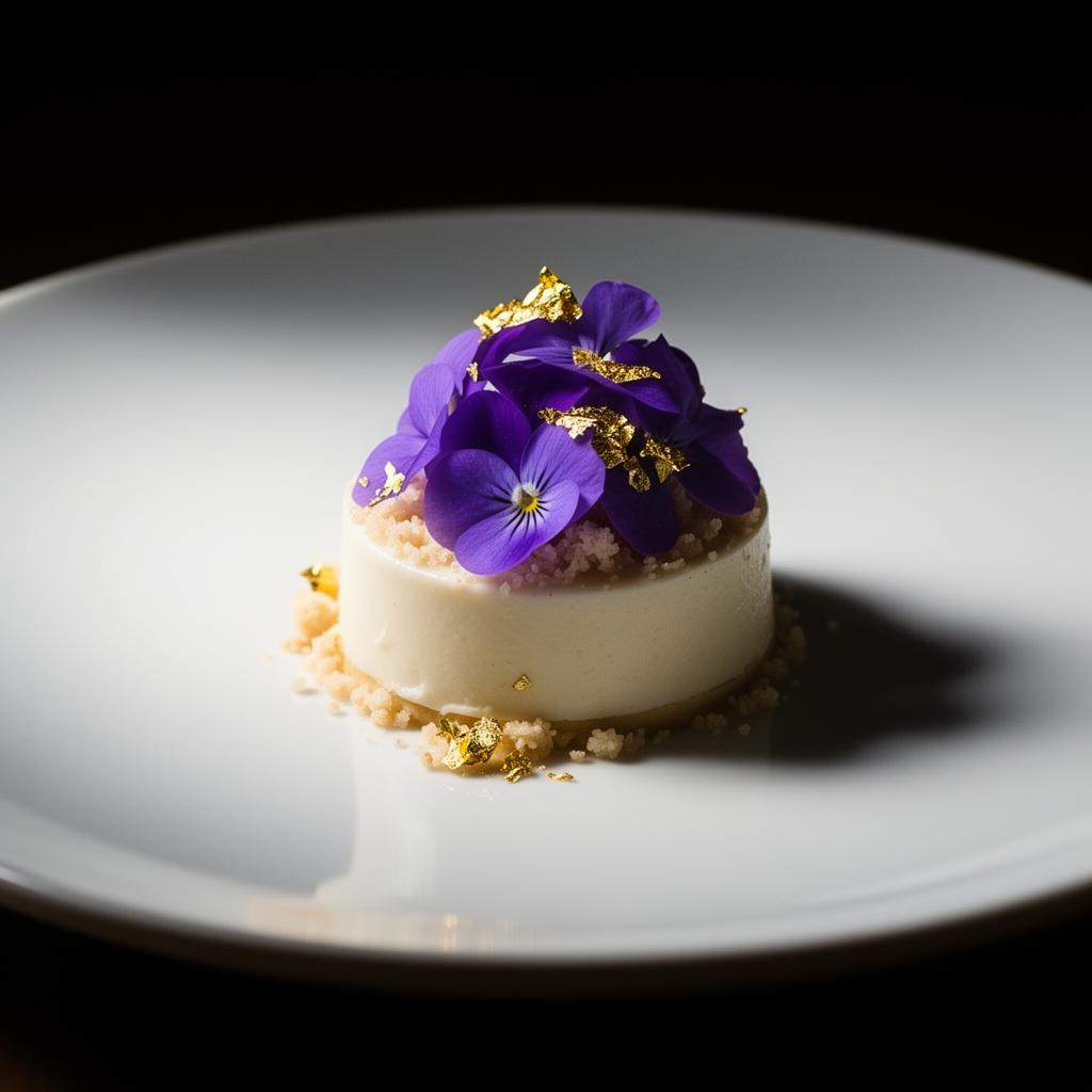 Dessert dressé sur fond sombre