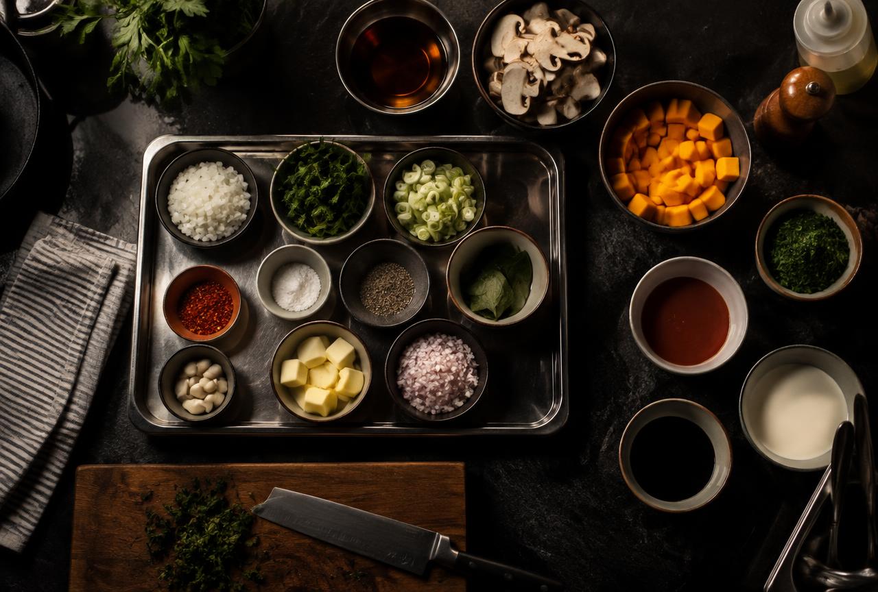 Plateau de mise en place préparé pour un dîner à domicile